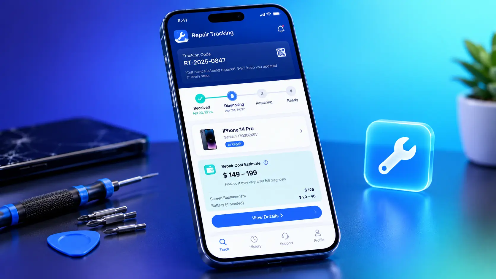 اپلیکیشن مدیریت تعمیرگاه موبایل و لپتاپ و رهگیری تعمیر