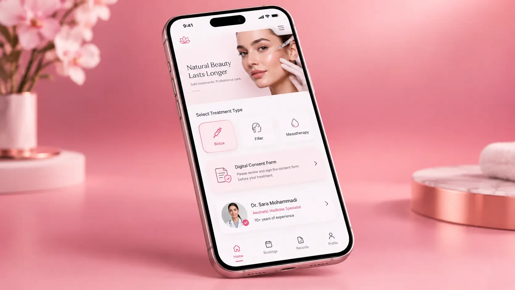 اپلیکیشن مدیریت کلینیک تزریقات زیبایی و پرونده پزشکی